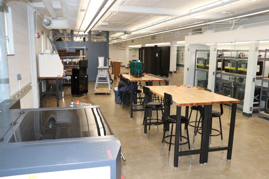 The Makerspace is located in the lower level of the Waterfield Library in room 107. (Photo courtesy of University Libraries)