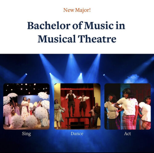 The new major offers a more centered focus on music in theatre.  (Graphic courtesy of the Music Department Instagram)