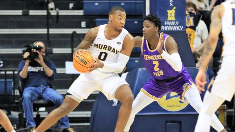 Junior forward KJ Williams grabbed a double-double of 21 points and 11 rebounds in the Racers win over Tennessee Tech on Monday, Jan. 24. Photo courtesy of Dave Winder/Racer Athletics.