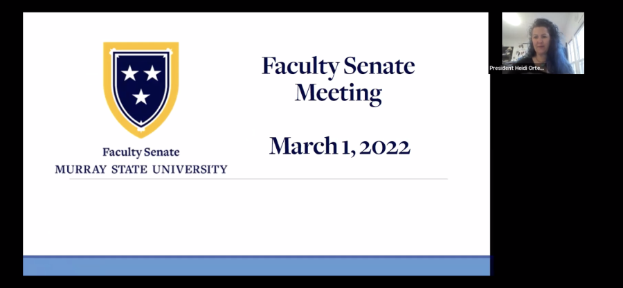 The Faculty Senate meeting took place on Zoom on March 1 (Screenshot provided by Dionte Berry).