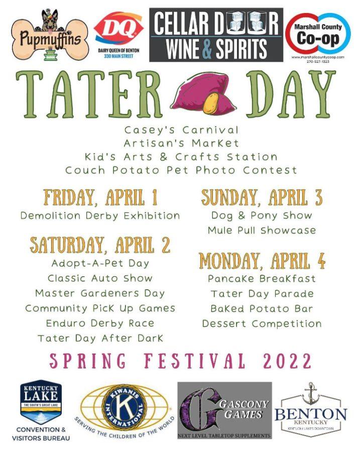 Tater+Day+will+be+held+in+Marshall+County+from+April+1-4+and+will+feature+many+vendors+and+activities.+