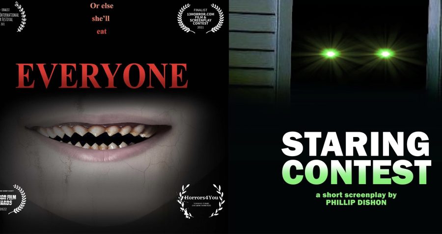 Alumnus Phillip Dishons 11-page horror script Everyone has won five awards at film festivals, and his script Staring Contest is a Top 10 submission at the Killer Shorts competition. 