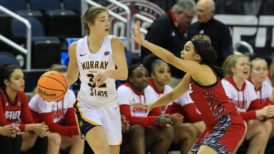 Senior forward Alexis Burpo grabbed a career high 16 rebounds in the Racers loss to Tennessee Tech in the OVC Semifinals. Photo courtesy of Racer Athletics.