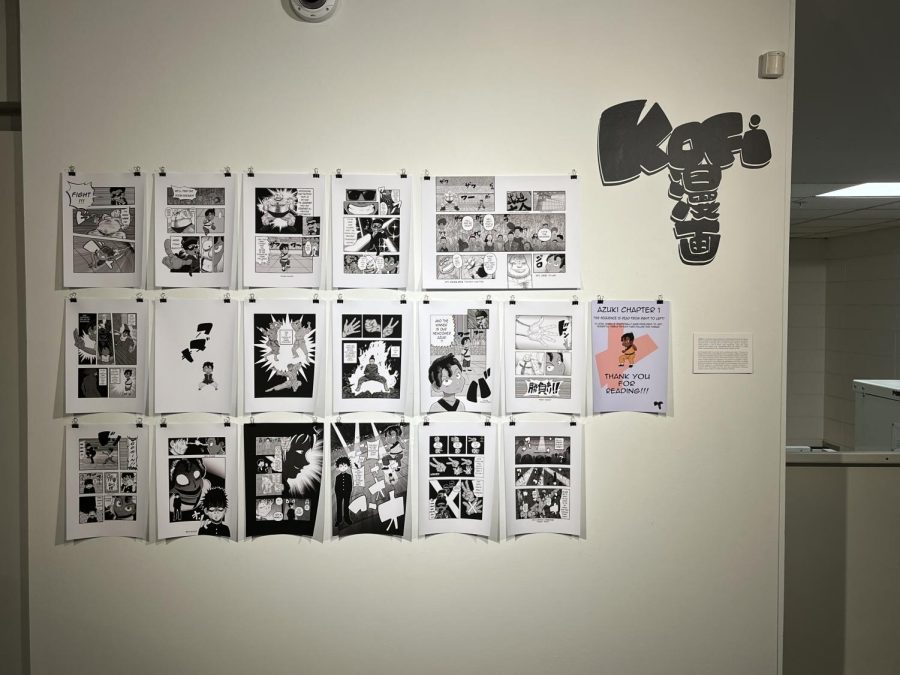 Kofi Bazzell-Smiths manga exhibit Azuki Chapter 1 is on display on the second floor of the Clara M. Eagle Gallery through Oct. 29. (Raleigh Hightower/ The News)