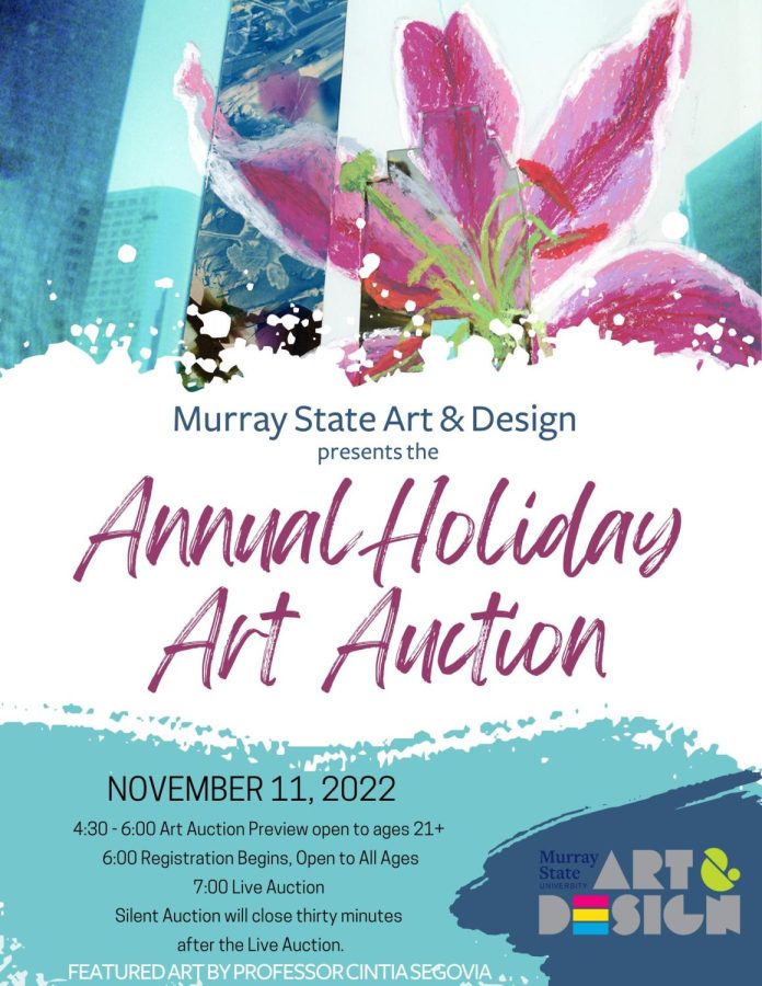 The annual Holiday Art Auction will be held Friday, Nov. 11, at 4:30 p.m. in the Clara M. Eagle Gallery. (Photo courtesy of @MurrayStateArt on Facebook) 