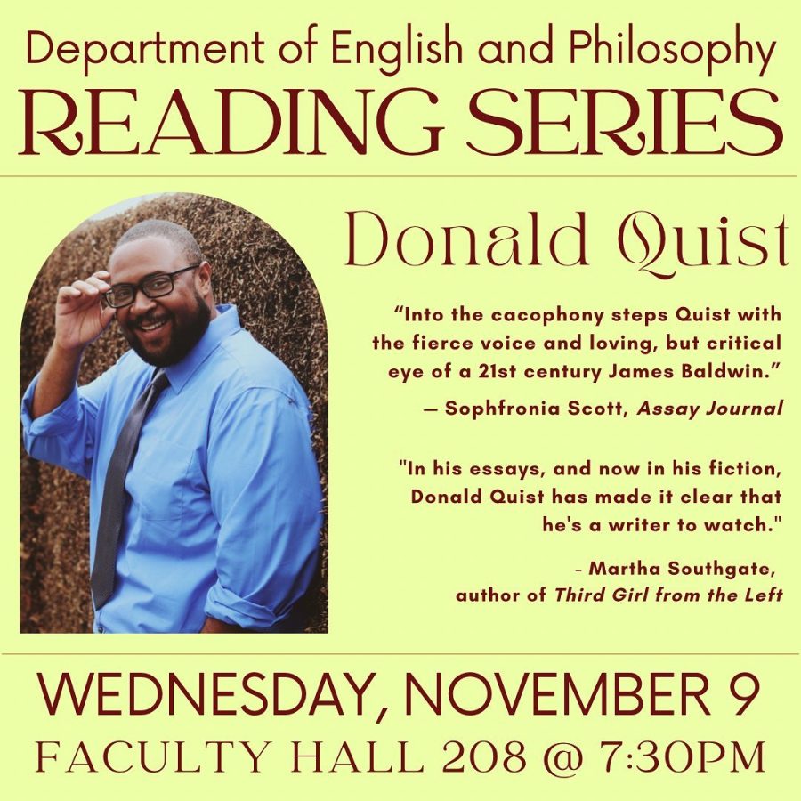 Donald Quist spoke about his published work and his in-progress novel in Faculty Hall on Nov. 9. (Photo Courtesy of @murraystateenglish on Instagram) 