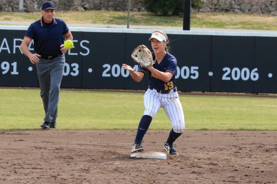Senior infielder Lindsey Carroll was responsible for a pair of runs against Kennesaw State. Photo courtesy of Racer Athletics.