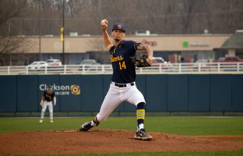 Junior right-handed pitcher Malik Pogue recorded four strikeouts against SEMO as the Racers defeated the Redhawks 5-0. Photo by Rebeca Mertins Chiodini.