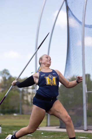 Sophomore thrower Alexis Meloche won the javelin event at the Jim Green Invitational hosted by UK. Photo courtesy of Ben Nichols.