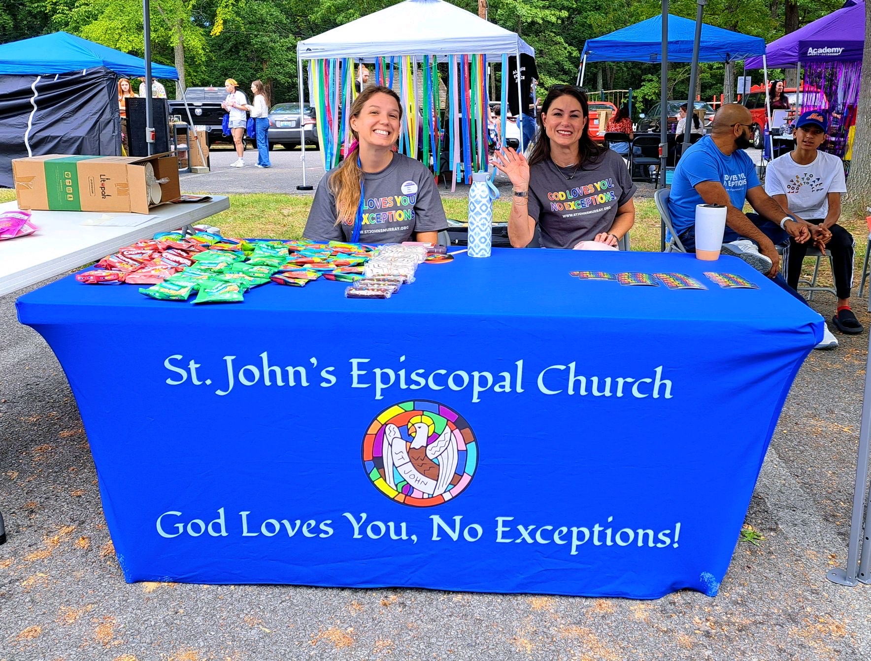 Members of St. Johns Episcopal Church worked a booth at Murrays Pride at the park on Sept. 16. 