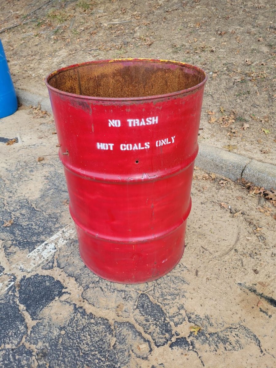 Red bins will be placed around Tent City for people to dispose of their hot coals.   