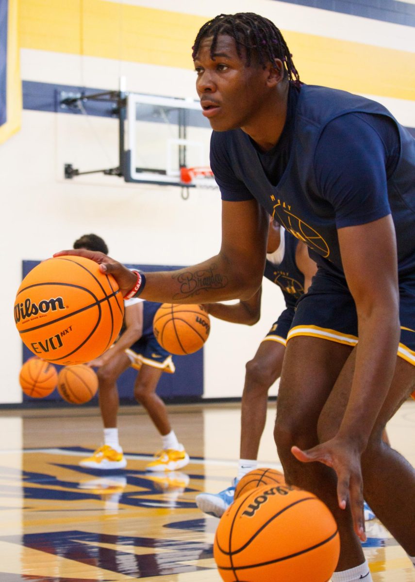 Junior forward Nick Ellington during the Racers first official practice in September.