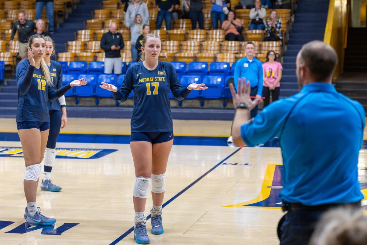 The Racers in disbelief after the point is awarded to Valparaiso.