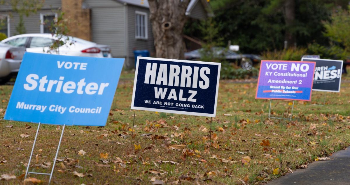 Residents of Murray and Calloway County showed support for their parties by displaying signs. 