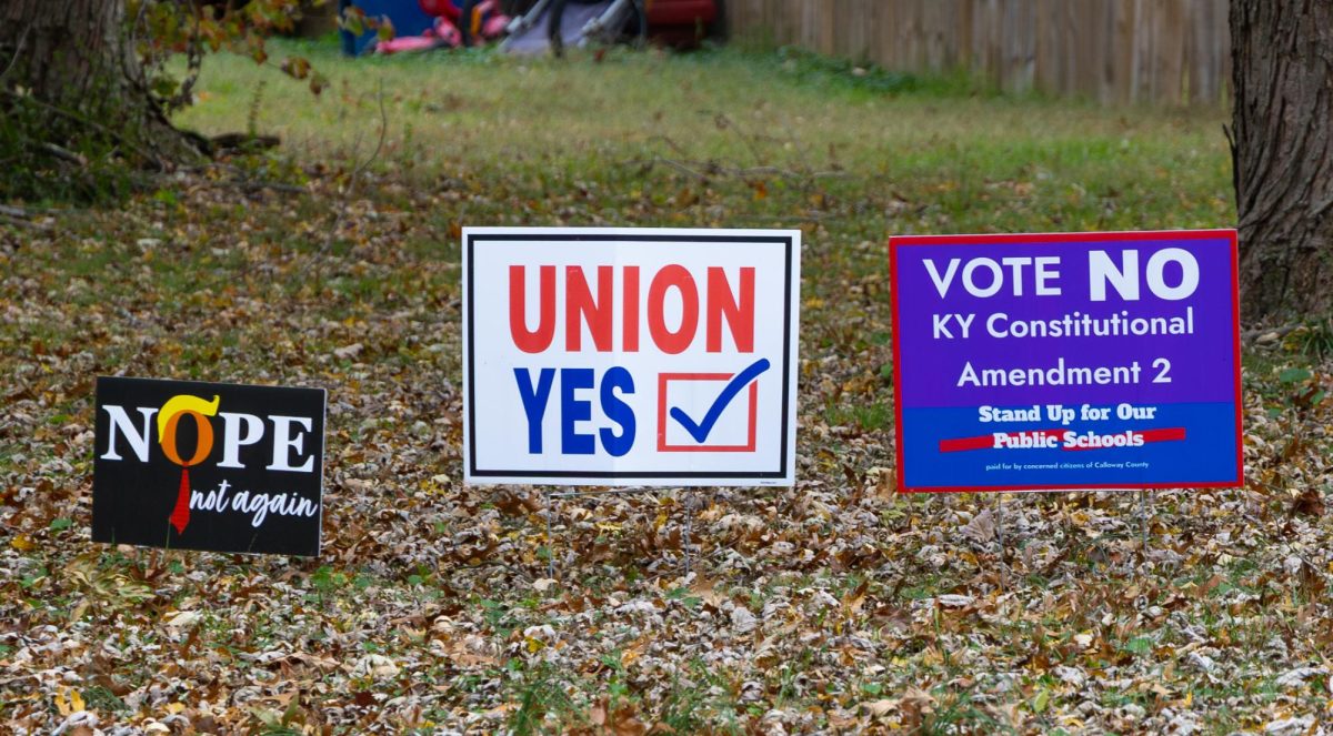 Residents of Murray and Calloway County showed support for their parties by displaying signs. 