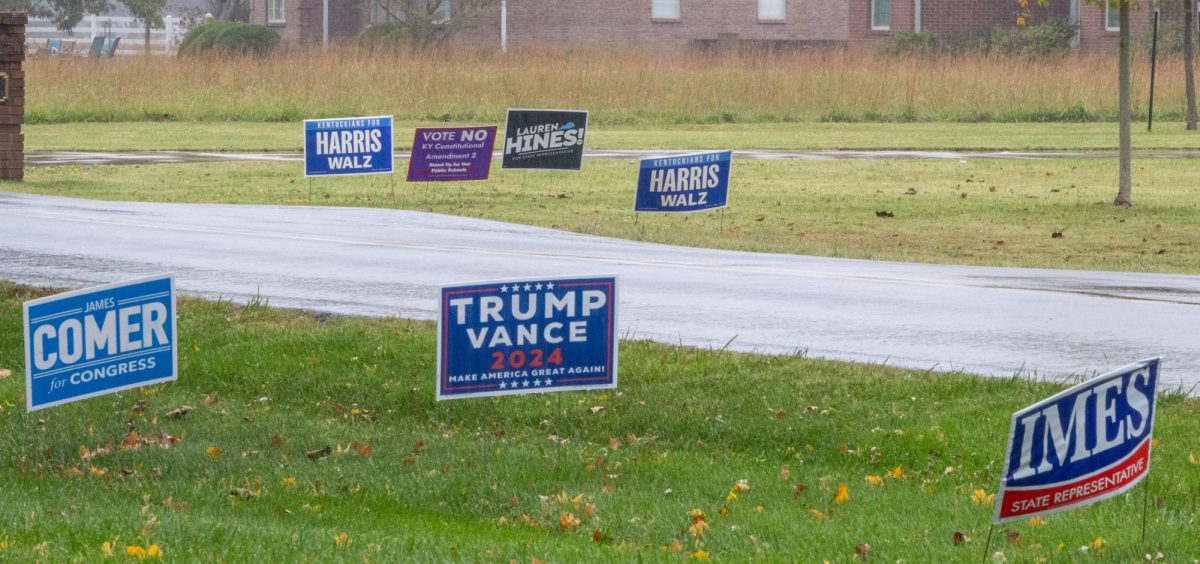 Residents of Murray and Calloway County showed support for their parties by displaying signs. 