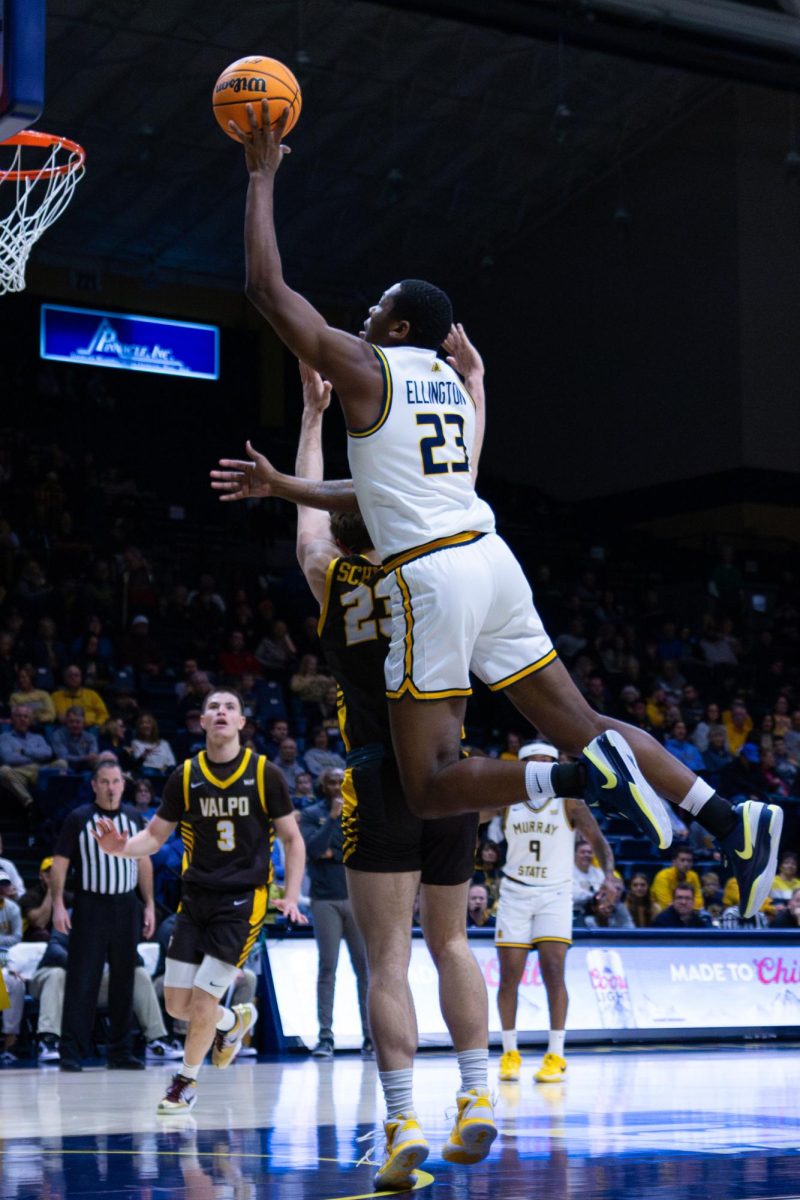 Senior forward Nick Ellington goes for a layup. 