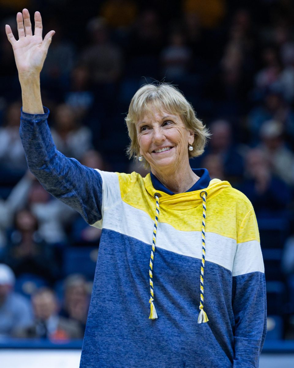 Former women's golf Head Coach and Murray State Hall of Famer, Velvet Milkman is honoured during the game. 