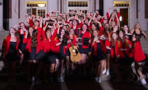 The sisters of Alpha Delta Pi celebrate after being named grand champions.