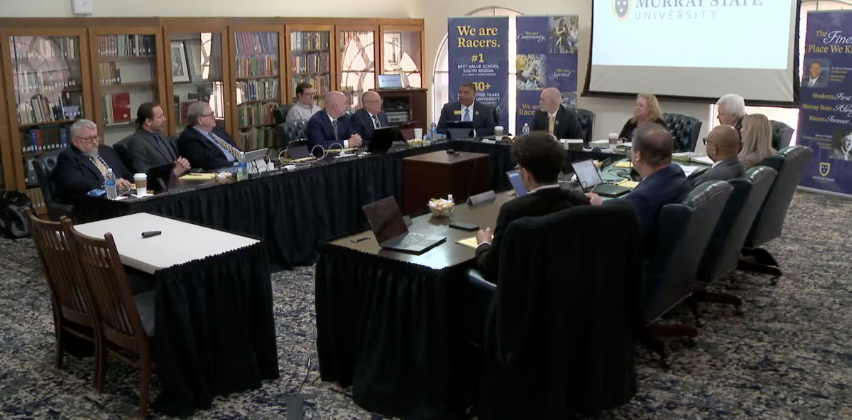 The Murray State Board of Regents approved a college of veterinary medicine during its meeting, Friday, Feb. 27. Photo from the Murray State livestream.